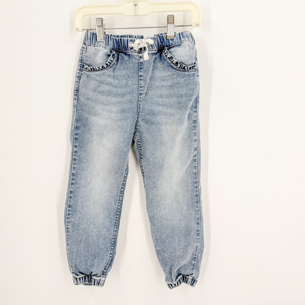 H&M Blue Denim Joggers with Elastic Cuffs